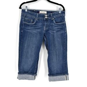 Vigoss Women's Mid-Rise Cuffed Fit Capri Jeans Blue Denim‎ Medium Wash Size 9